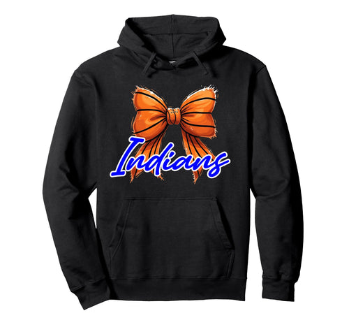 Blue Indians Basketball Mom Bow Hoodie - Casual Everyday Wear Men Women - T-Shirt, Sweatshirt, Hoodie