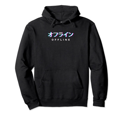 Aesthetic Japanese Offline Vaporwave Hoodie - Unique Graphic for Adults - T-Shirt, Sweatshirt, Hoodie