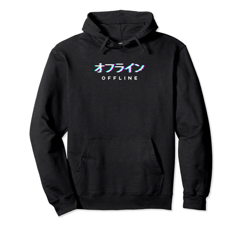 Aesthetic Japanese Offline Vaporwave Hoodie - Unique Graphic for Adults - T-Shirt, Sweatshirt, Hoodie