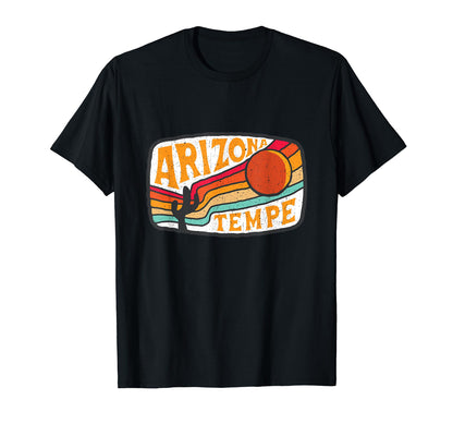 Tempe Arizona Cactus Sun Rainbow Stripes T-Shirt - Custom Art Print Unisex - T-Shirt, Sweatshirt, Hoodie