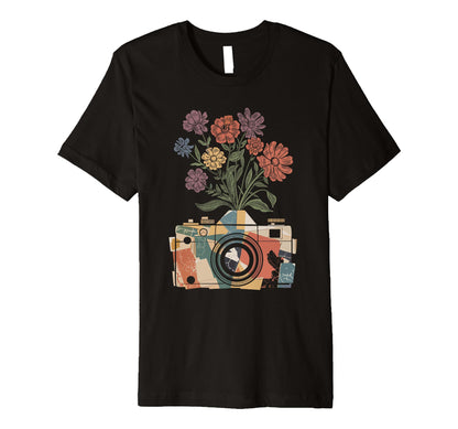Camera Photography Art Floral T-Shirt - Streetwear Style Men Women - T-Shirt, Sweatshirt, Hoodie