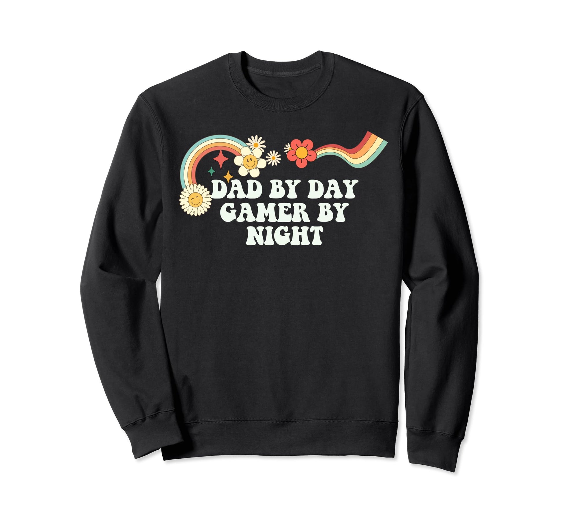 Groovy Funny Dad Day Gamer Night Sweatshirt - Trendy Graphic for Adults - T-Shirt, Sweatshirt, Hoodie