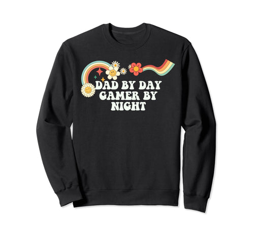 Groovy Funny Dad Day Gamer Night Sweatshirt - Trendy Graphic for Adults - T-Shirt, Sweatshirt, Hoodie
