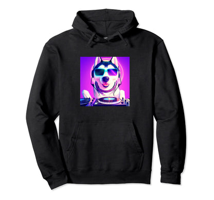 Siberian Husky Vaporwave Dj Dog Aesthetic Hoodie - Minimalist Print Unisex - T-Shirt, Sweatshirt, Hoodie
