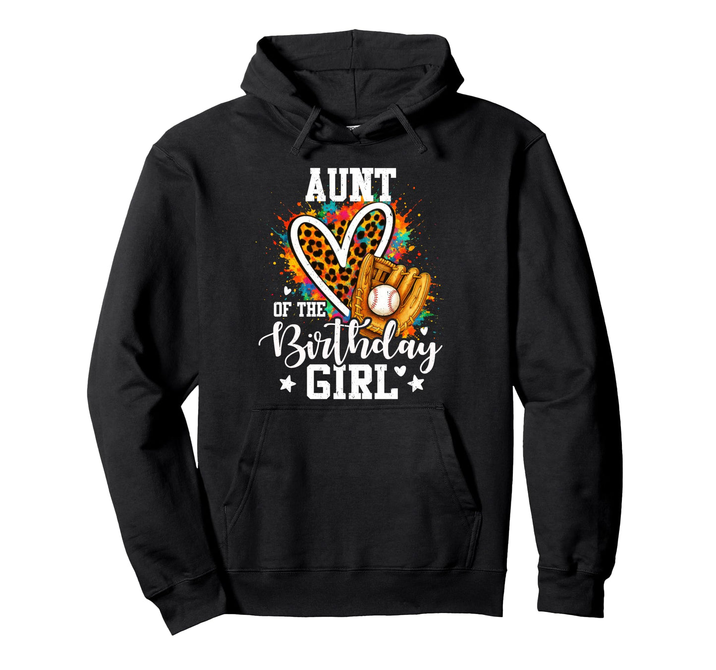 Aunt Birthday Baseball Player Leopard Hoodie - Custom Art Print for Adults - T-Shirt, Sweatshirt, Hoodie