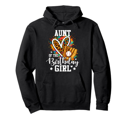 Aunt Birthday Baseball Player Leopard Hoodie - Custom Art Print for Adults - T-Shirt, Sweatshirt, Hoodie