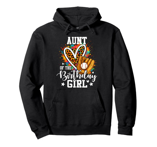Aunt Birthday Baseball Player Leopard Hoodie - Custom Art Print for Adults - T-Shirt, Sweatshirt, Hoodie