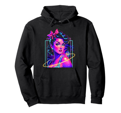 Hot Pinup Pop Art 50S Punk Vaporwave Hoodie - Novelty Apparel Unisex - T-Shirt, Sweatshirt, Hoodie