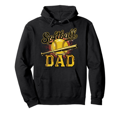 Proud Softball Dad Game Day Sports Hoodie - Aesthetic Graphic Men Women - T-Shirt, Sweatshirt, Hoodie