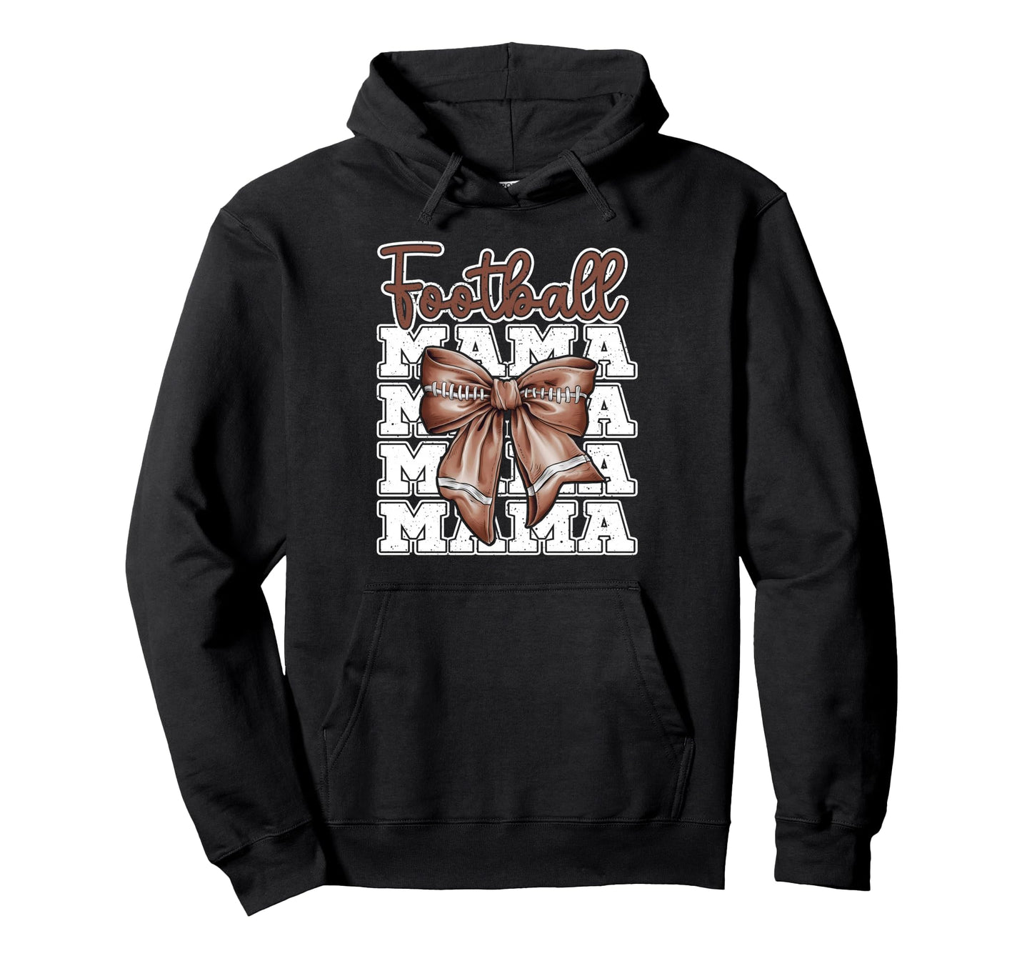 Football Mama Coquette Bow Sport Hoodie - Casual Everyday Wear Men Women - T-Shirt, Sweatshirt, Hoodie