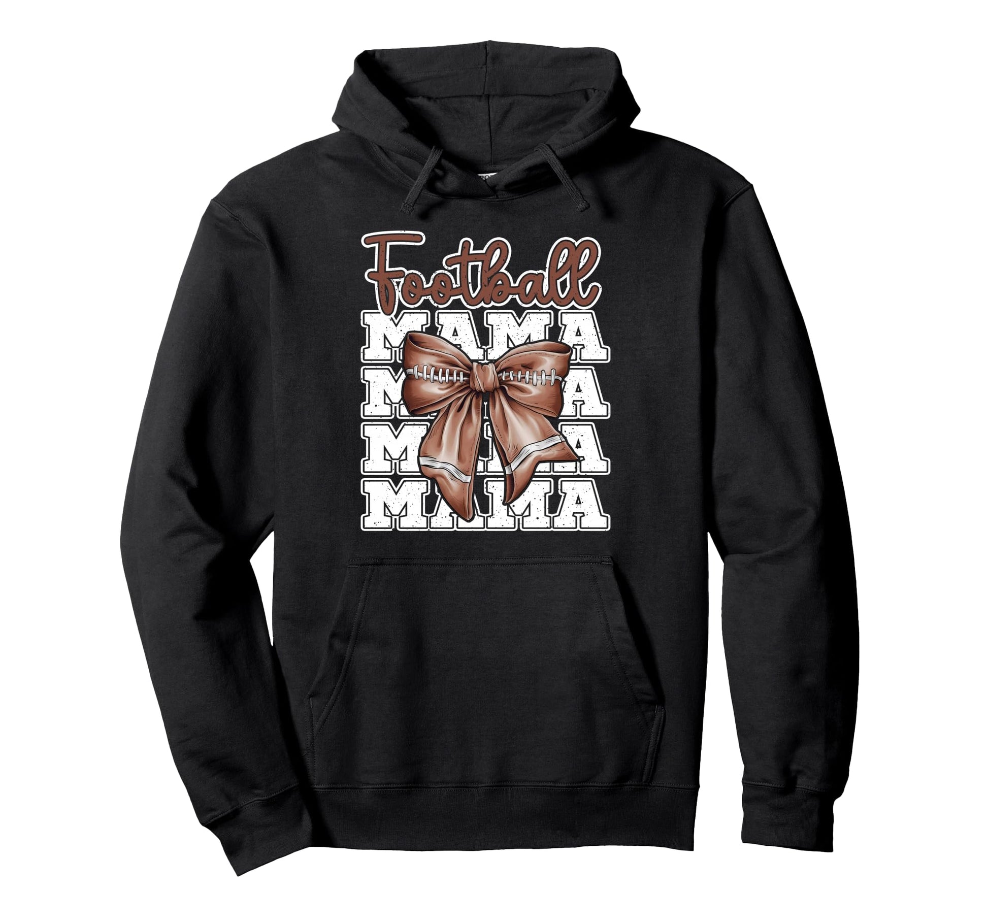Football Mama Coquette Bow Sport Hoodie - Casual Everyday Wear Men Women - T-Shirt, Sweatshirt, Hoodie