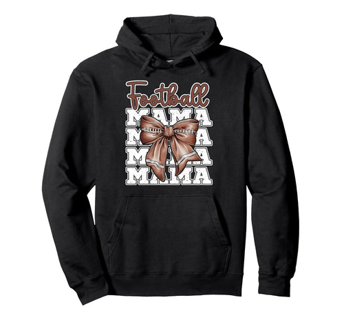 Football Mama Coquette Bow Sport Hoodie - Casual Everyday Wear Men Women - T-Shirt, Sweatshirt, Hoodie