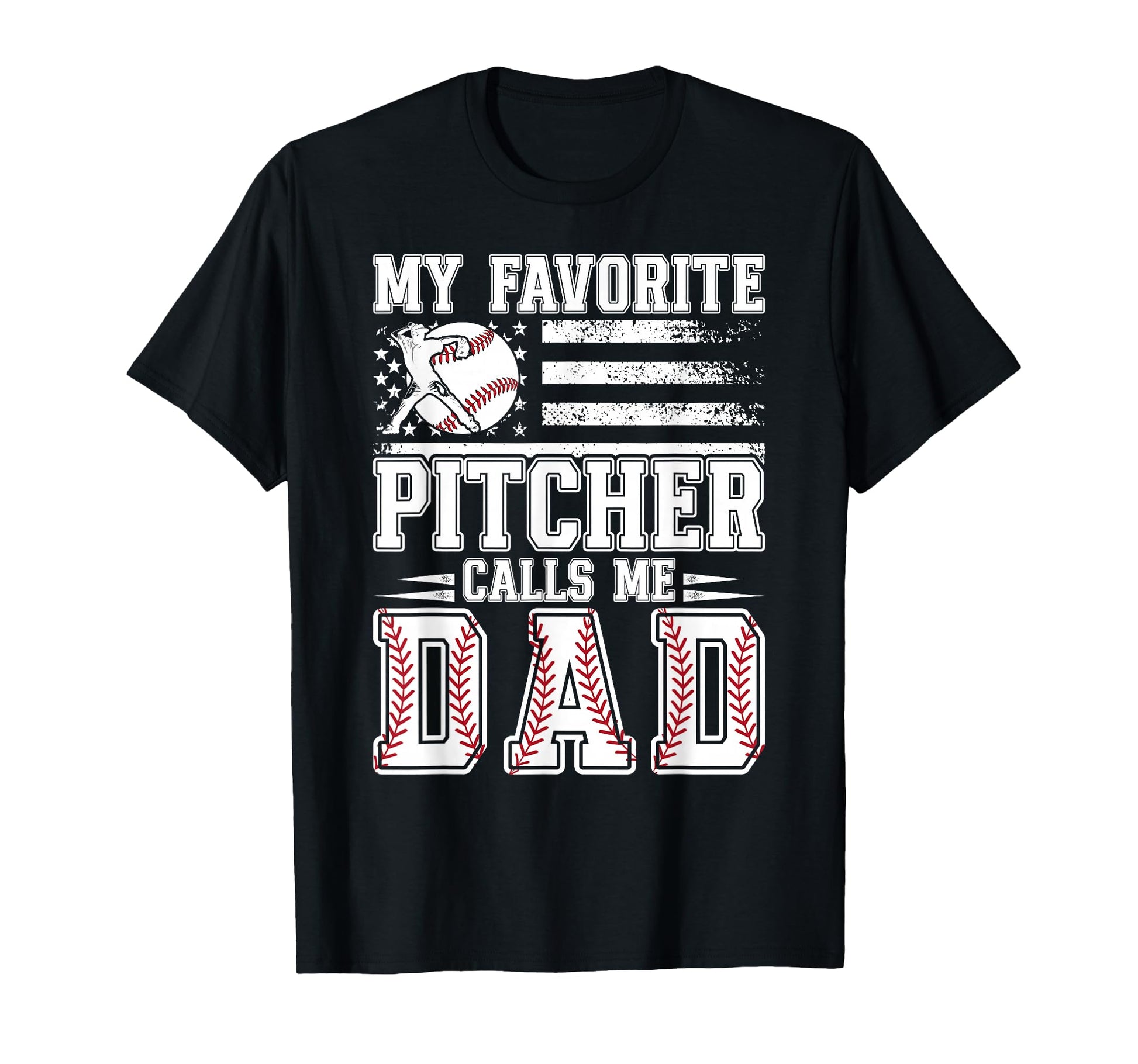 My Favorite Baseball Pitcher Dad T-Shirt - Custom Art Print for Adults - T-Shirt, Sweatshirt, Hoodie