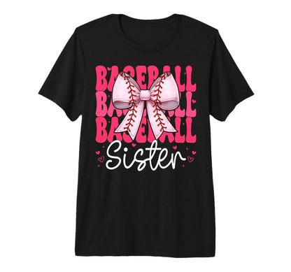 Baseball Sister Baseball Coquette Bow T-Shirt - Custom Art Print Unisex - T-Shirt, Sweatshirt, Hoodie