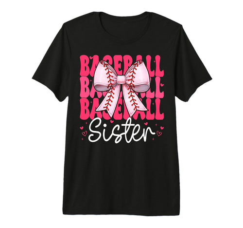 Baseball Sister Baseball Coquette Bow T-Shirt - Custom Art Print Unisex - T-Shirt, Sweatshirt, Hoodie