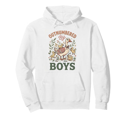 Mothers Day Outnumbered Funny Goose Mom Hoodie - Unique Graphic Men Women - T-Shirt, Sweatshirt, Hoodie