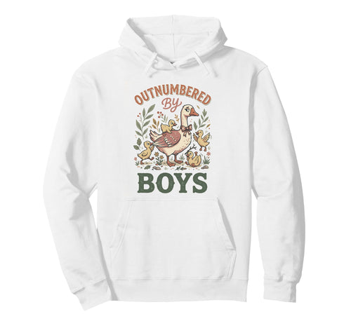 Mothers Day Outnumbered Funny Goose Mom Hoodie - Unique Graphic Men Women - T-Shirt, Sweatshirt, Hoodie
