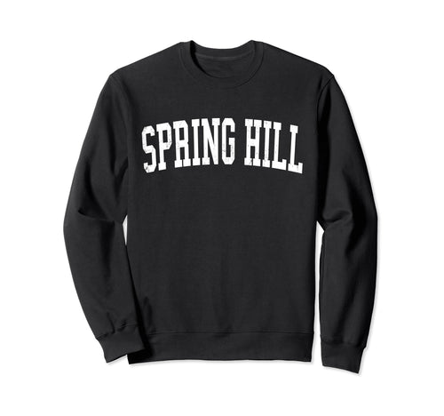 Spring Tx Distressed White Varsity Sweatshirt - Graphic Print for Adults - T-Shirt, Sweatshirt, Hoodie