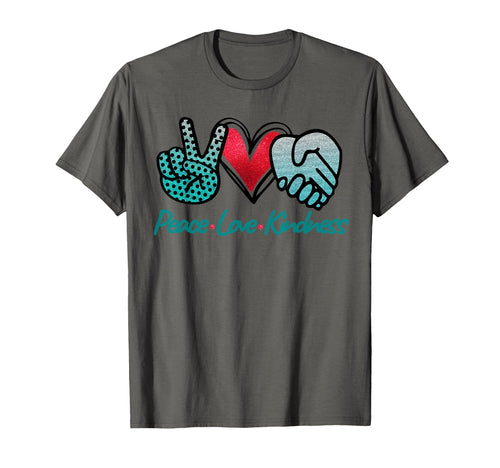 Peace Love Kindness Symbols Teal T-Shirt - Novelty Apparel Men Women - T-Shirt, Sweatshirt, Hoodie