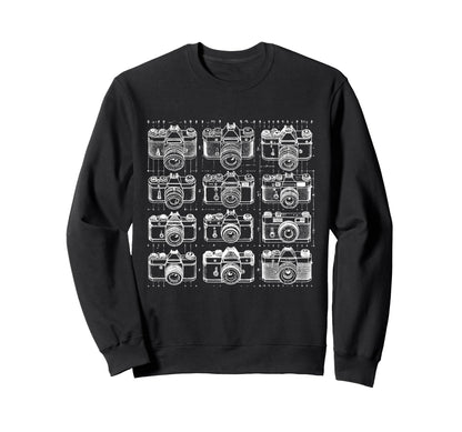 Camera Grid Sweatshirt - Aesthetic Graphic for Adults - T-Shirt, Sweatshirt, Hoodie