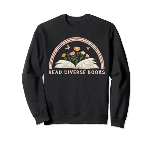 Read Diverse Books Boho Butterfly Sweatshirt - Graphic Print Unisex - T-Shirt, Sweatshirt, Hoodie