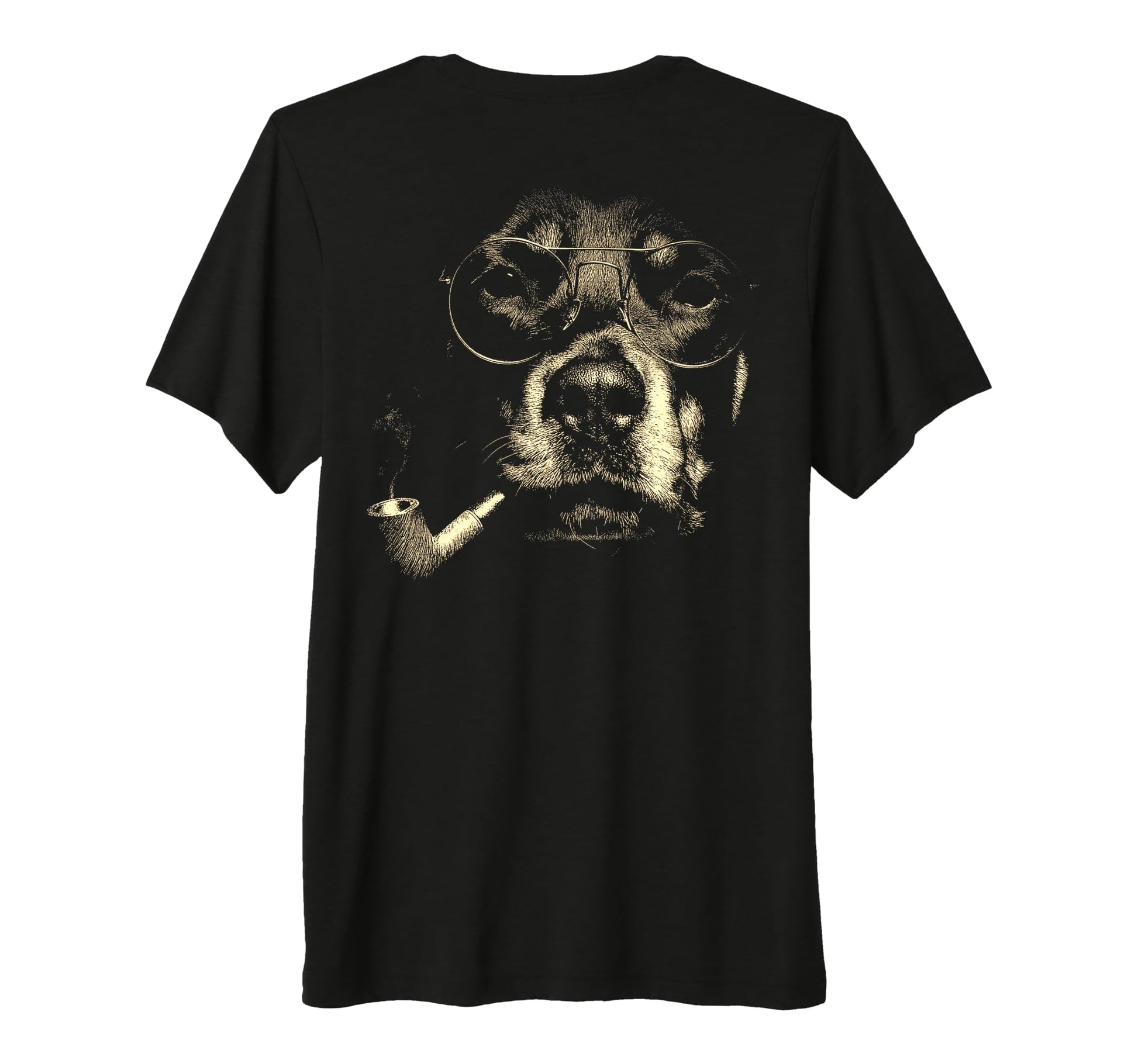 Rottweiler Glasses Smoking Pipe T-Shirt - Casual Everyday Wear for Adults - T-Shirt, Sweatshirt, Hoodie