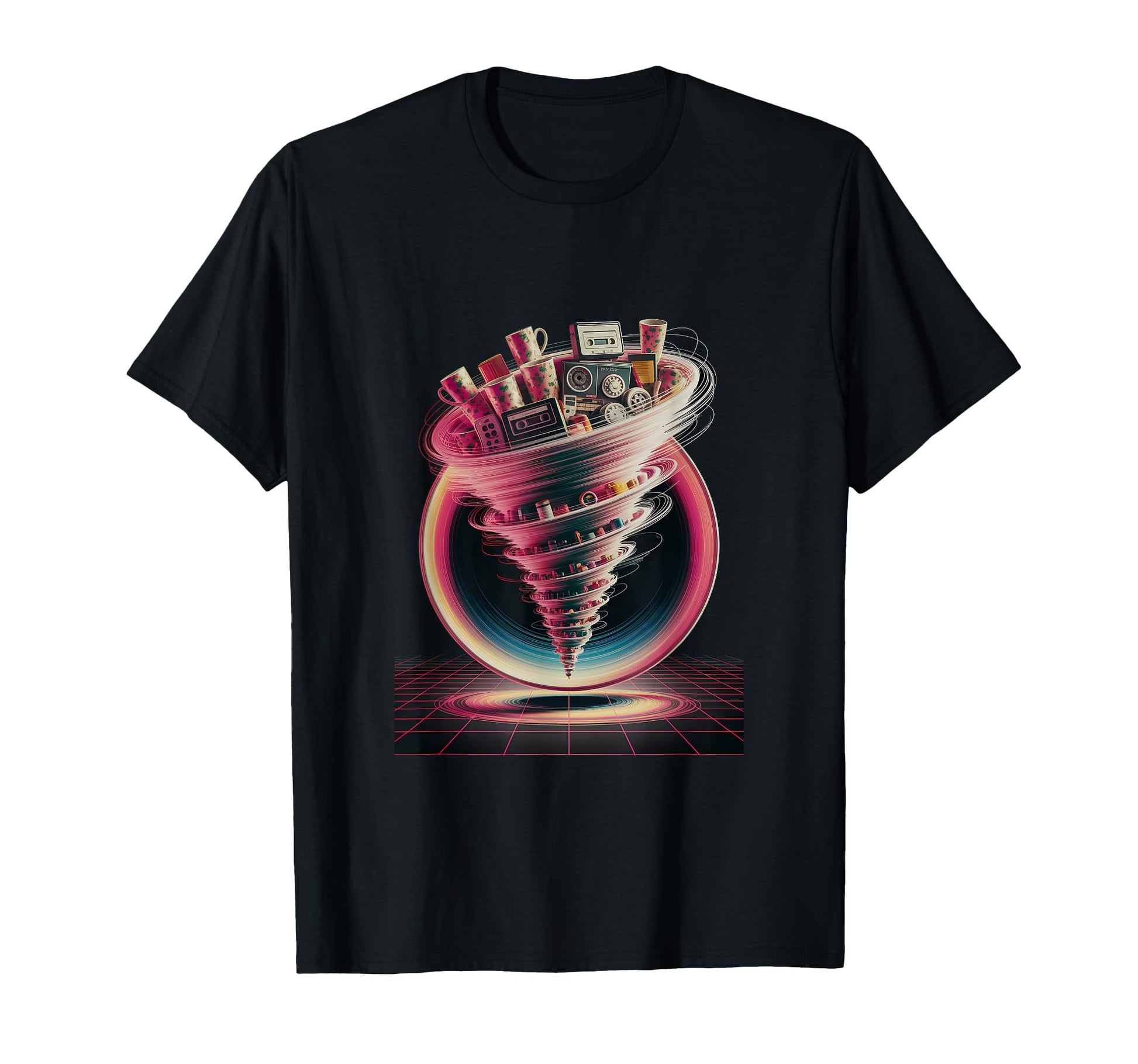 Tape Vortex Surreal 80S Vaporwave T-Shirt - Graphic Print for Adults - T-Shirt, Sweatshirt, Hoodie