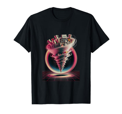 Tape Vortex Surreal 80S Vaporwave T-Shirt - Graphic Print for Adults - T-Shirt, Sweatshirt, Hoodie