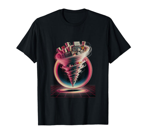 Tape Vortex Surreal 80S Vaporwave T-Shirt - Graphic Print for Adults - T-Shirt, Sweatshirt, Hoodie
