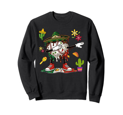 Mexican Baseball Drip Dabbing Poncho Sweatshirt - Streetwear Style Unisex - T-Shirt, Sweatshirt, Hoodie