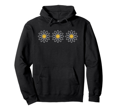 Boho Happy Daisies Summer Art Hoodie - Fun Novelty Design Men Women - T-Shirt, Sweatshirt, Hoodie
