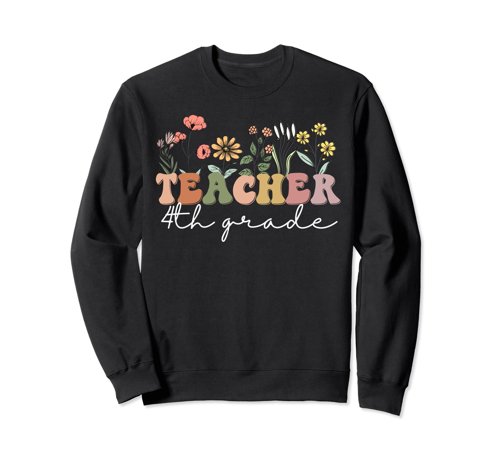 Fourth Grade Teacher Boho Sweatshirt - Minimalist Print for Adults - T-Shirt, Sweatshirt, Hoodie