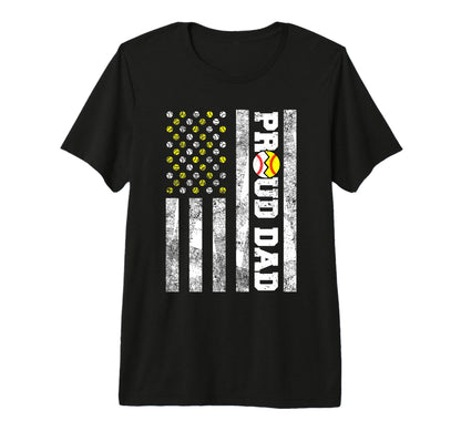 Mens Proud Dad American Flag Funny T-Shirt - Novelty Apparel for Adults - T-Shirt, Sweatshirt, Hoodie