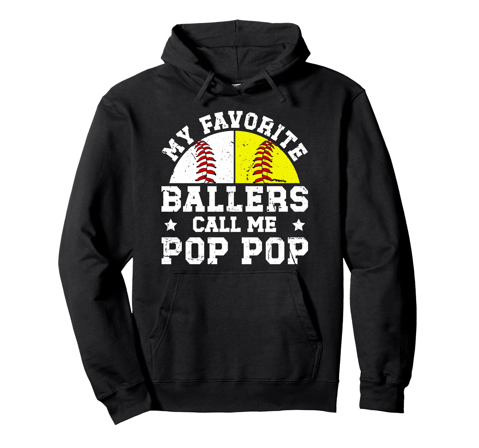 Favorite Ballers Call Me Pop Pop Baseball Hoodie - Minimalist Print Unisex - T-Shirt, Sweatshirt, Hoodie