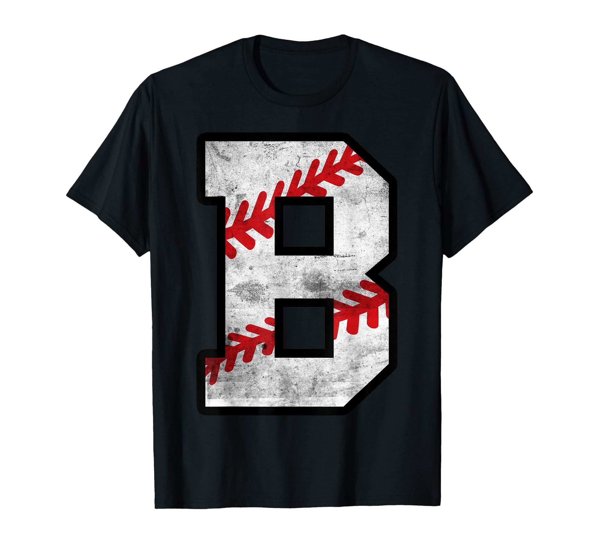 Distressed Baseball Letter B T-Shirt - Custom Art Print for Adults - T-Shirt, Sweatshirt, Hoodie