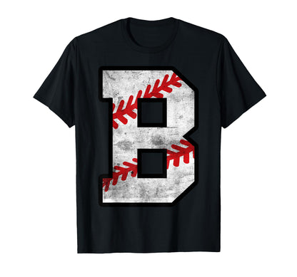 Distressed Baseball Letter B T-Shirt - Custom Art Print for Adults - T-Shirt, Sweatshirt, Hoodie