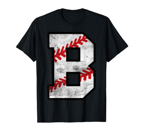 Distressed Baseball Letter B T-Shirt - Custom Art Print for Adults - T-Shirt, Sweatshirt, Hoodie
