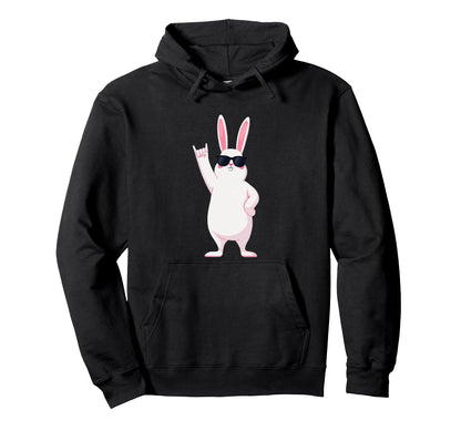 Rabbit Rock Bunny Lover Funny Animal Hoodie - Trendy Graphic Men Women - T-Shirt, Sweatshirt, Hoodie
