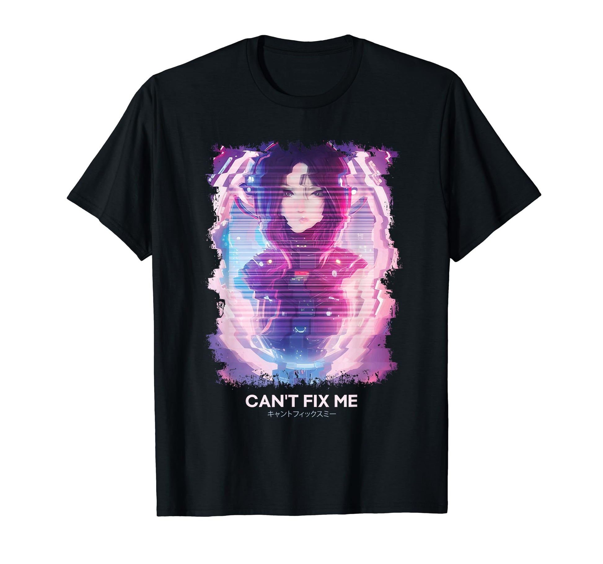 Sad Vaporwave Glitch Japanese Anime T-Shirt - Trendy Graphic for Adults - T-Shirt, Sweatshirt, Hoodie