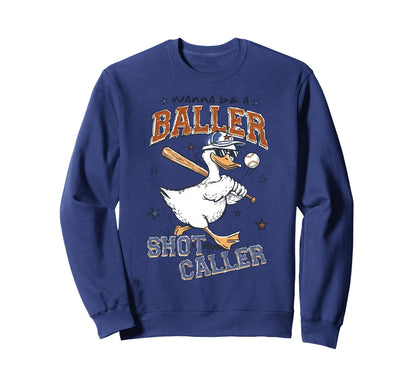 Baseball Funny Goose Wanna Be Sweatshirt - Trendy Graphic for Adults - T-Shirt, Sweatshirt, Hoodie