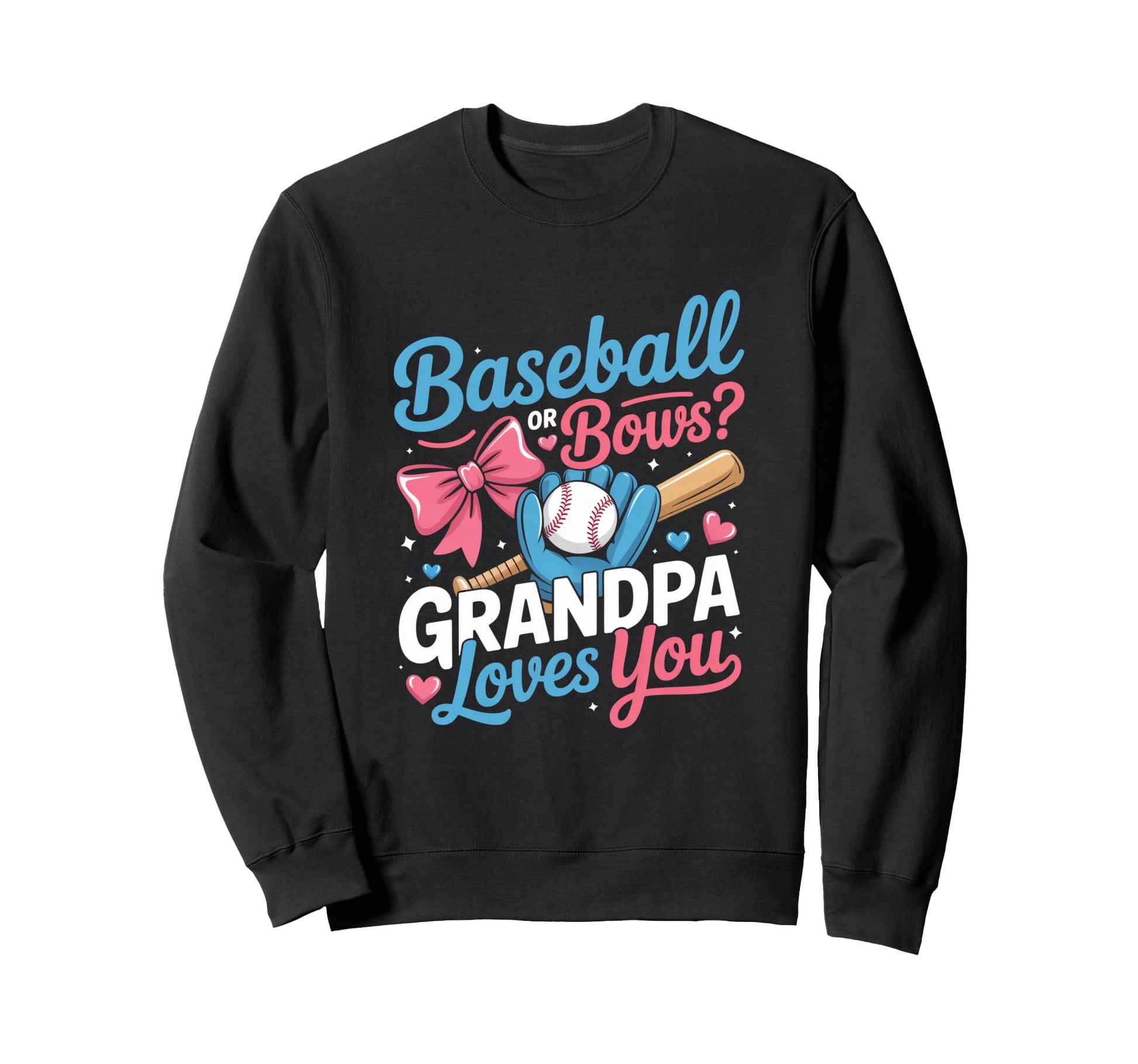 Gender Reveal Baseball Or Bows Sweatshirt - Minimalist Print Men Women - T-Shirt, Sweatshirt, Hoodie