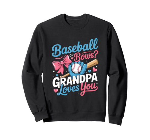 Gender Reveal Baseball Or Bows Sweatshirt - Minimalist Print Men Women - T-Shirt, Sweatshirt, Hoodie