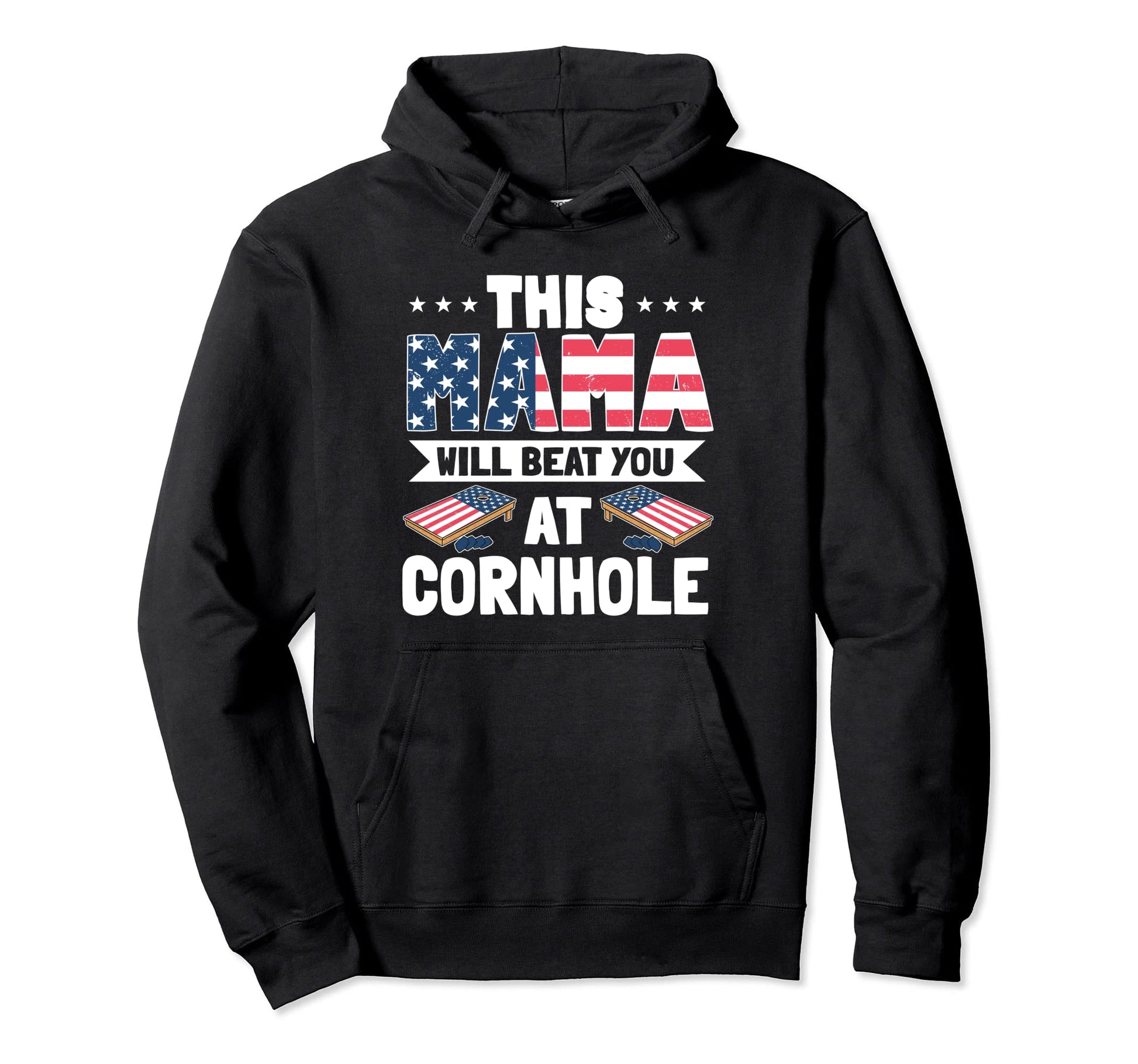 Fourth July Cornhole Bean Bag Toss Hoodie - Fun Novelty Design for Adults - T-Shirt, Sweatshirt, Hoodie
