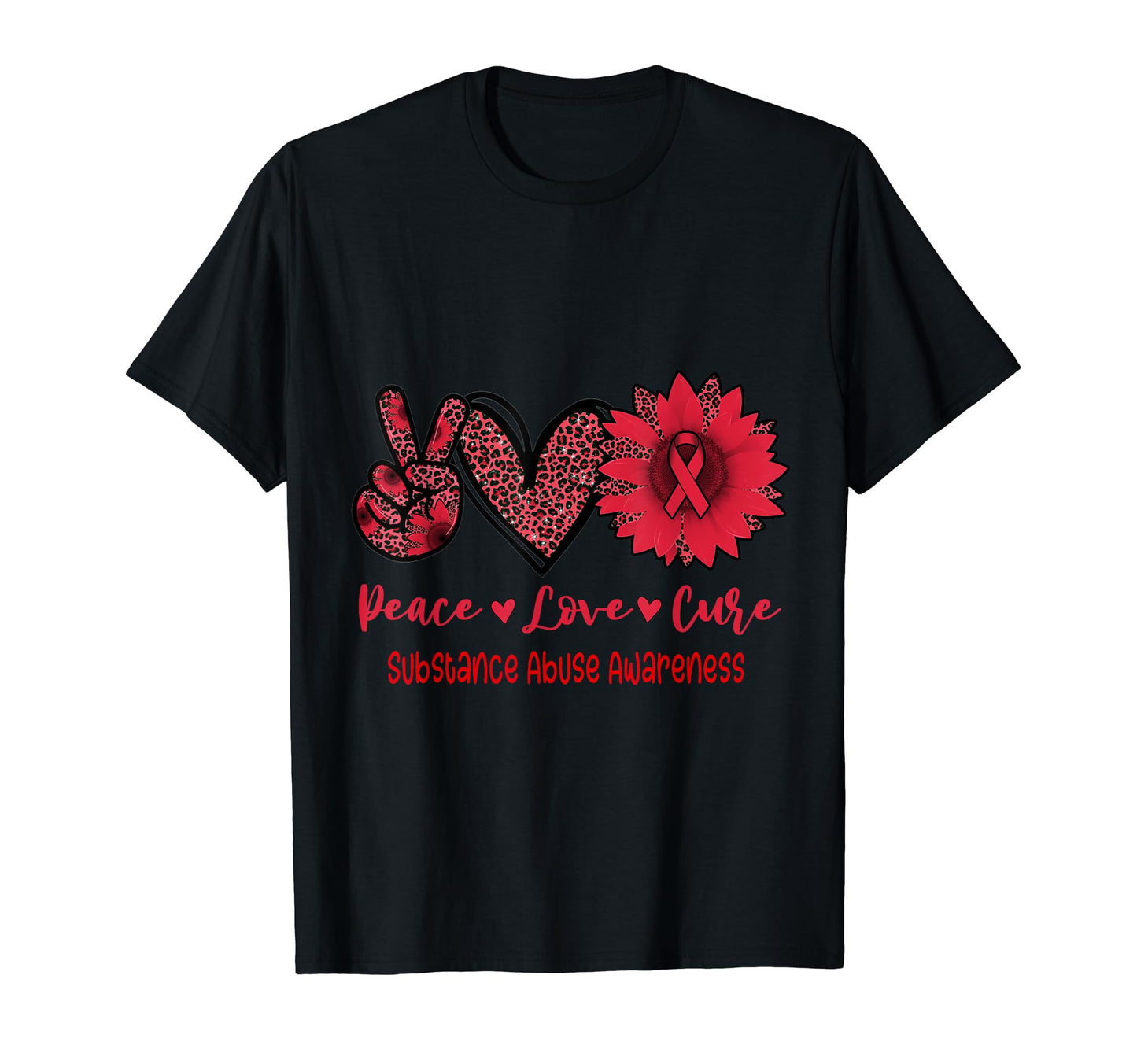 Peace Love Cure Sunflower Ribbon T-Shirt - Trendy Graphic for Adults - T-Shirt, Sweatshirt, Hoodie