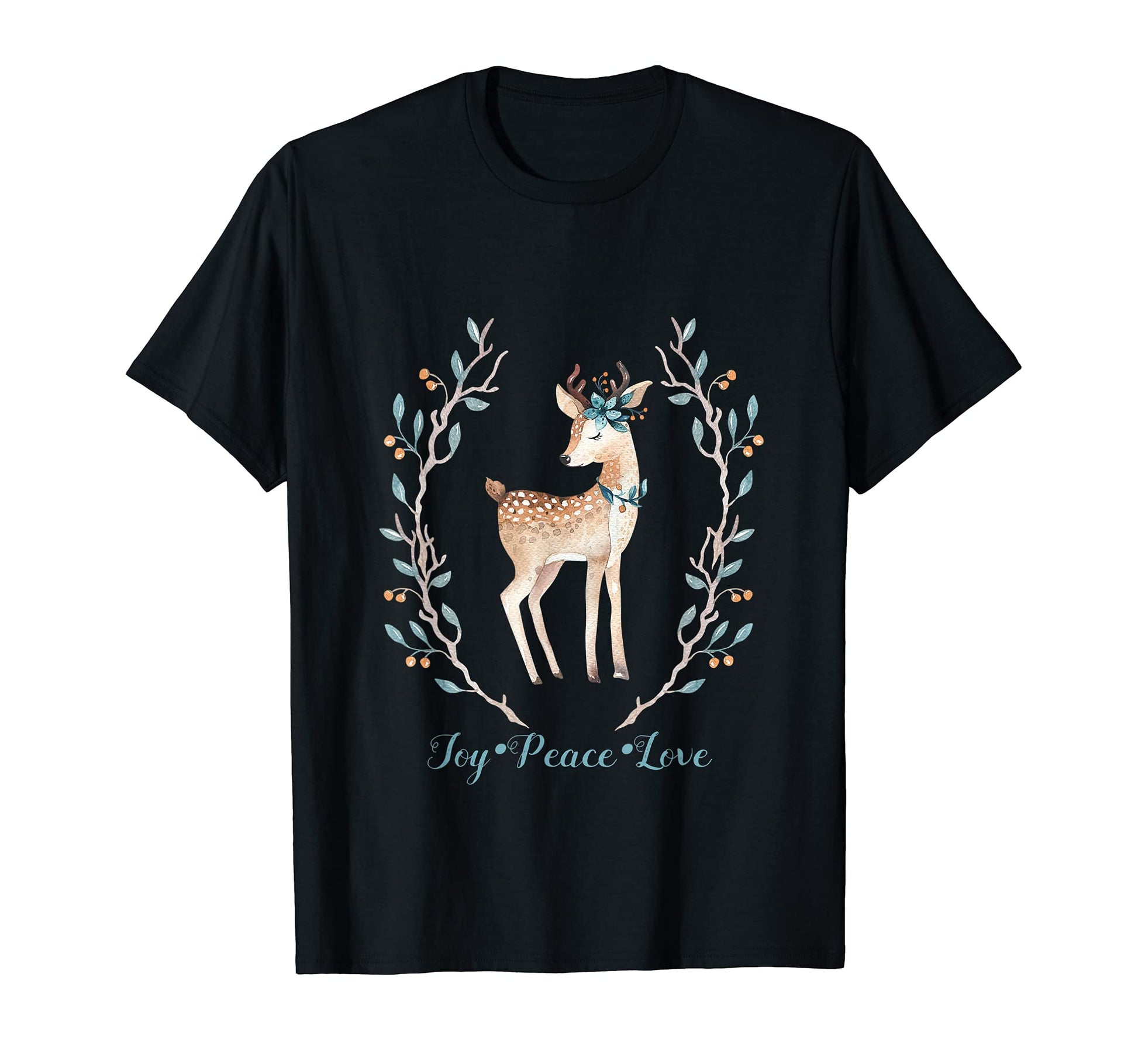 Joy Peace Love Reindeer T-Shirt - Casual Everyday Wear for Adults - T-Shirt, Sweatshirt, Hoodie