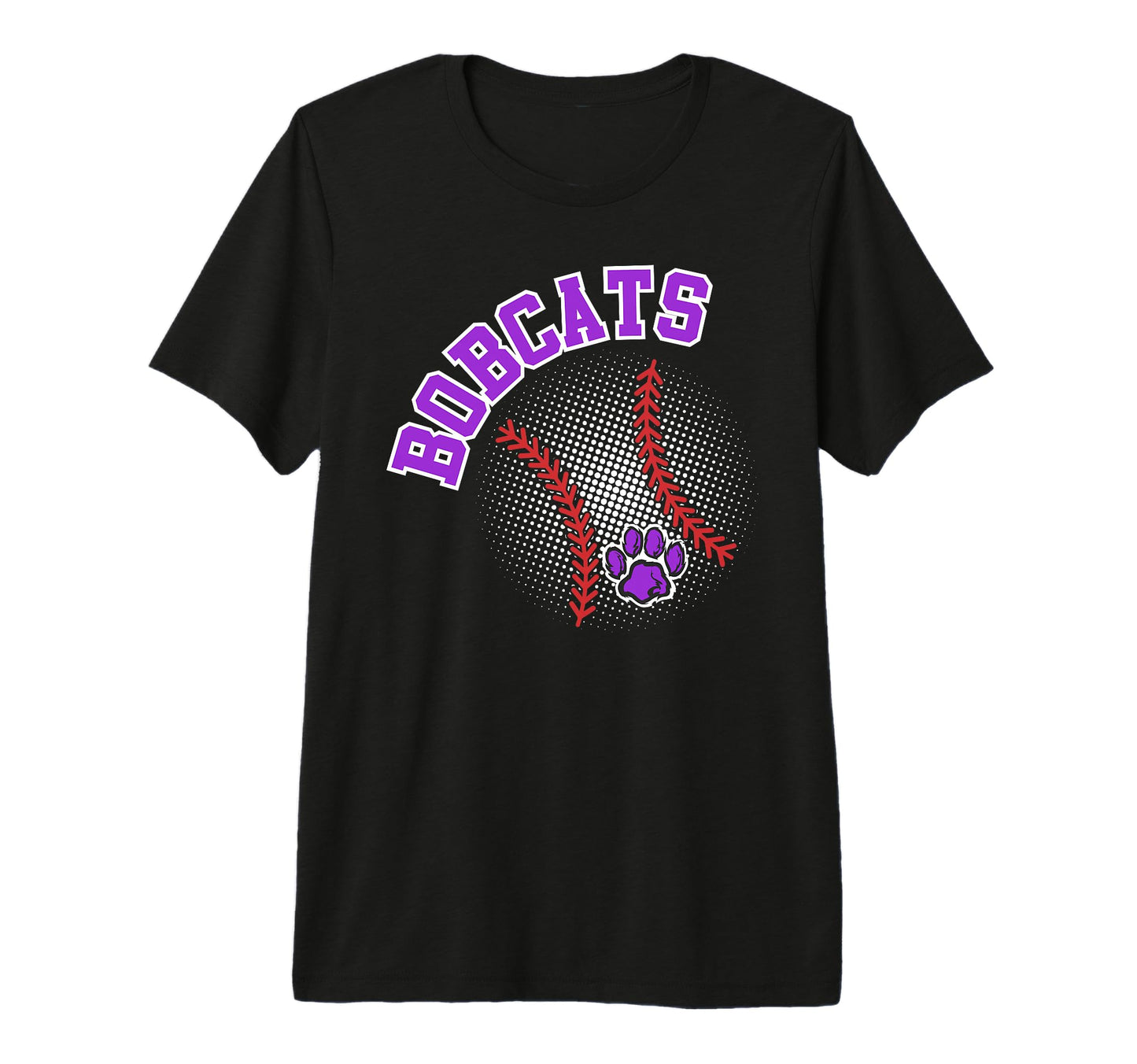 Bobcats Baseball Game Day Purple T-Shirt - Unique Graphic for Adults - T-Shirt, Sweatshirt, Hoodie