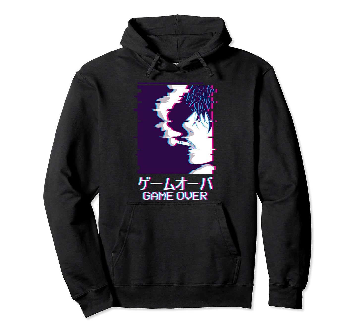 Game Over Lofi Anime Japanese Vaporwave Hoodie - Unique Graphic Unisex - T-Shirt, Sweatshirt, Hoodie