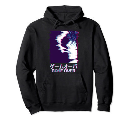 Game Over Lofi Anime Japanese Vaporwave Hoodie - Unique Graphic Unisex - T-Shirt, Sweatshirt, Hoodie