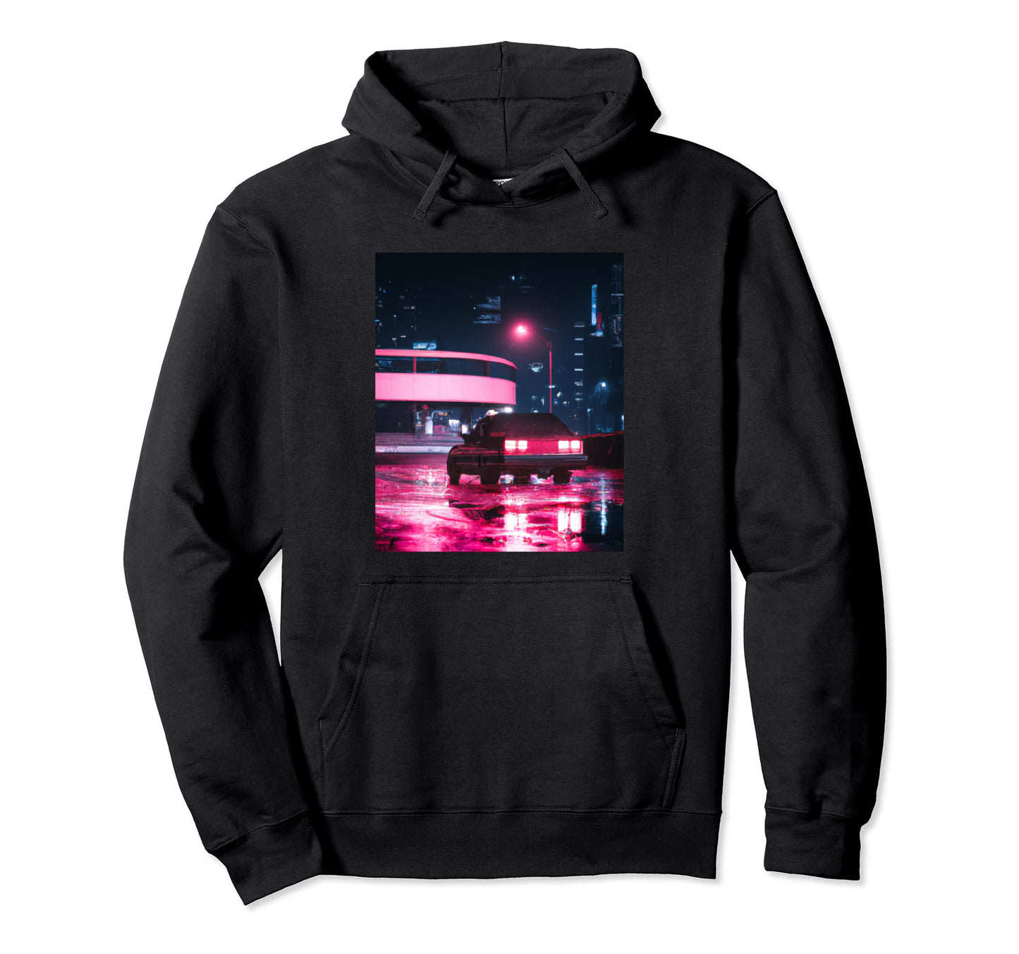 Vaporwave Car Synthwave City Vaporwave Hoodie - Novelty Apparel for Adults - T-Shirt, Sweatshirt, Hoodie