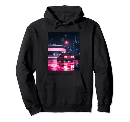 Vaporwave Car Synthwave City Vaporwave Hoodie - Novelty Apparel for Adults - T-Shirt, Sweatshirt, Hoodie